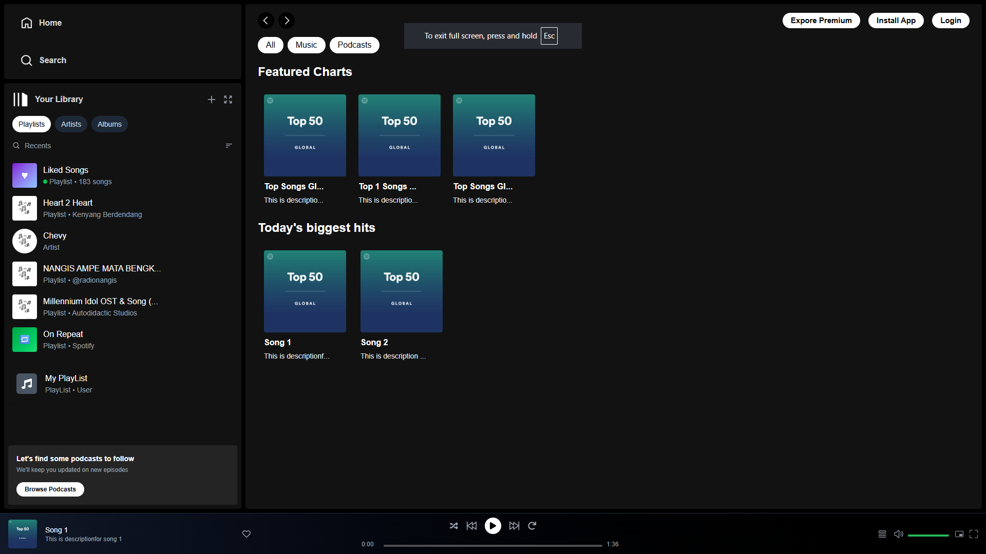 Spotify Clone - Full Stack Music Streaming Application